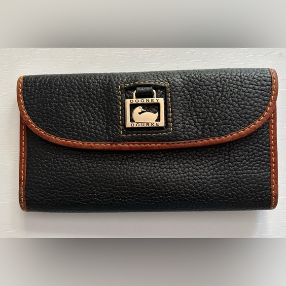 DOONEY & BOURKE Janine Satchel Crossbody Black Brown with Wallet & Dustbag - Picture 12 of 16
